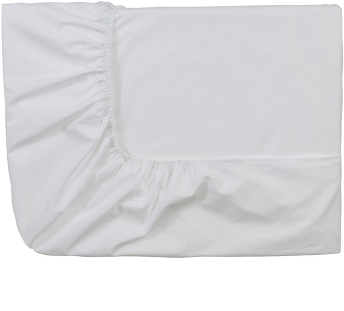 Elzusha - Hoeslaken Percale Katoen Wit 100 x 220 cm