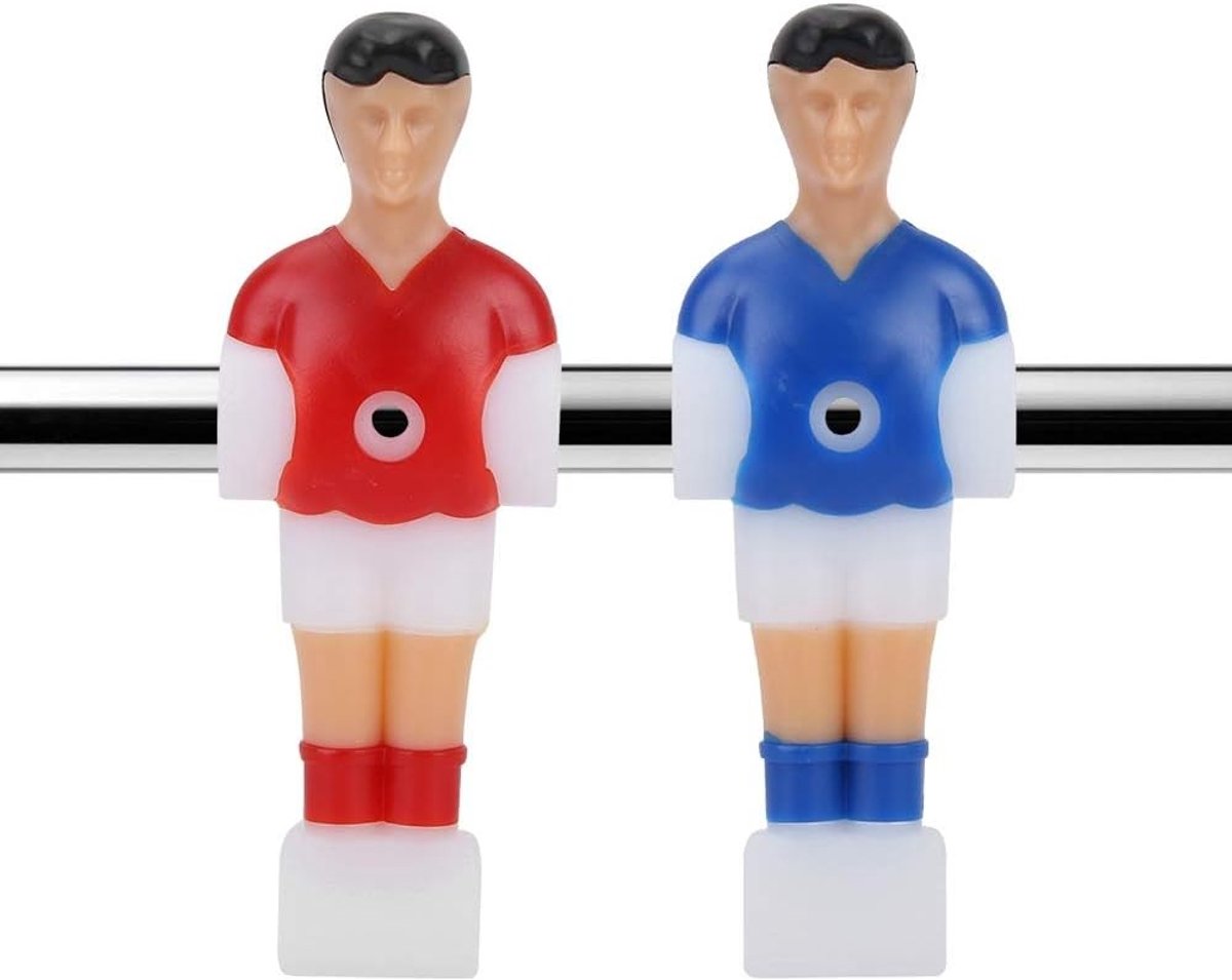 Tafelvoetbalspelers - Rood en Blauw - 105 x 36,5 x 4 mm - Kunststof Vervangingsset - Voor Tafelvoetbalautomaten
