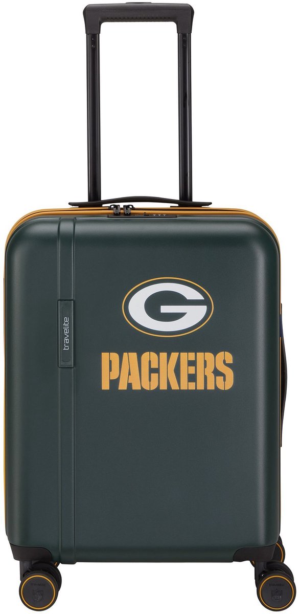 Travelite travelite x NFL 4 wielen Cabinewagen S 55 cm - Harde bagage - TSA slot - green bay packers