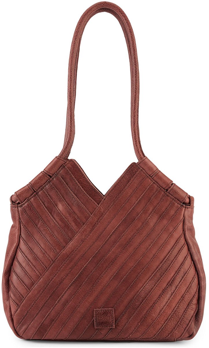 FREDsBRUDER Leren schoudertas Criss-Cross Hobo Bag Deep Sandalwood rood