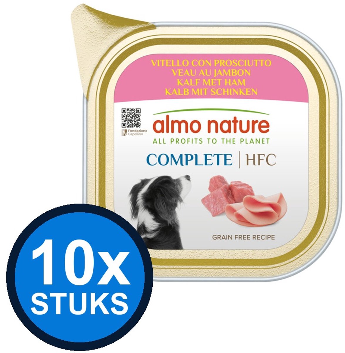 Almo Nature Almo Nature HFC dog alu complete kalf&ham 150gr