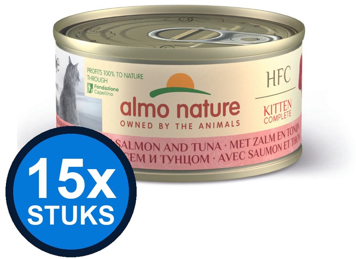 15x Almo Nature HFC kitten blik complete zalm&tonijn 70gr