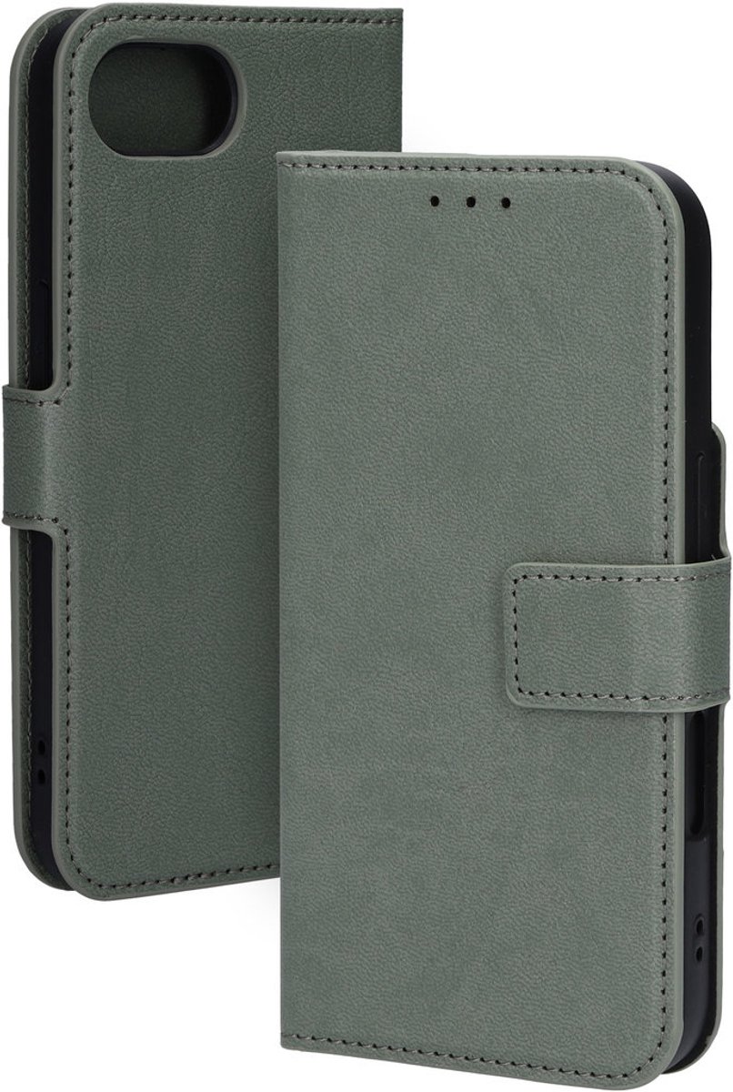 Mobiparts Telefoonhoesje geschikt voor Apple iPhone 17e MagSafe Hoesje | Mobiparts Classic Wallet Bookcase | Geschikt voor MagSafe | Geschikt voor Draadloos Opladen met Magnetische Ring | Geschikt voor MagSafe Case - Stone Green | Groen