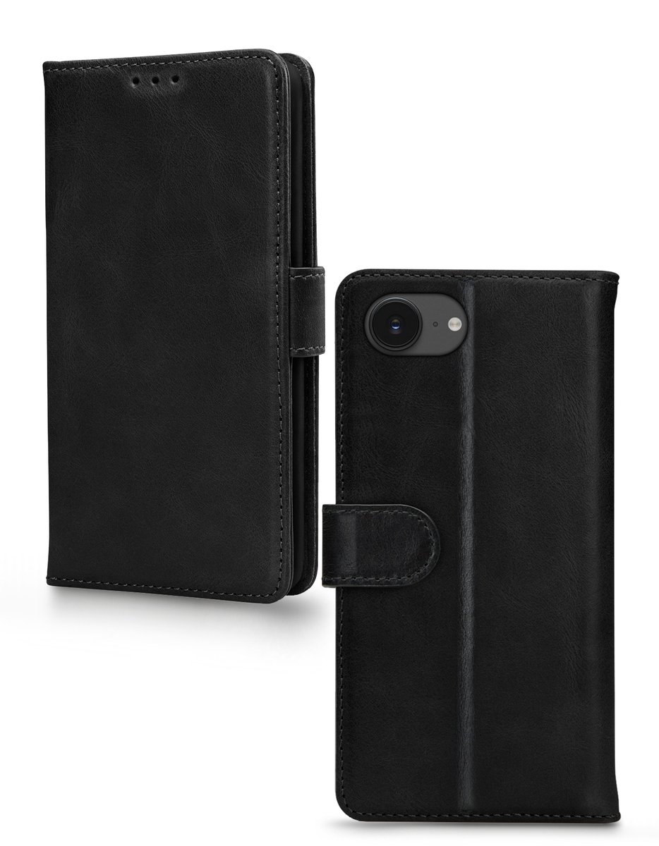 Mobilize Telefoonhoesje geschikt voor Apple iPhone 17e Hoesje | Mobilize Premium Gelly Bookcase Portemonnee | Pasjeshouder voor 3 Pasjes | Telefoonhoesje voor Pinpas / OV Kaart / Rijbewijs - Zwart