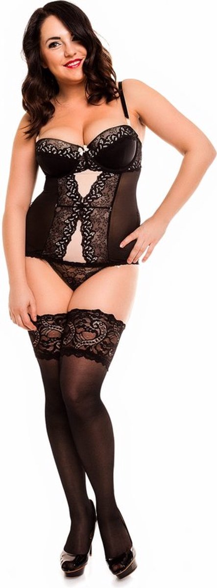 Glamory Comfort - Hold-up kousen - 20 den - maat 4XL - zwart