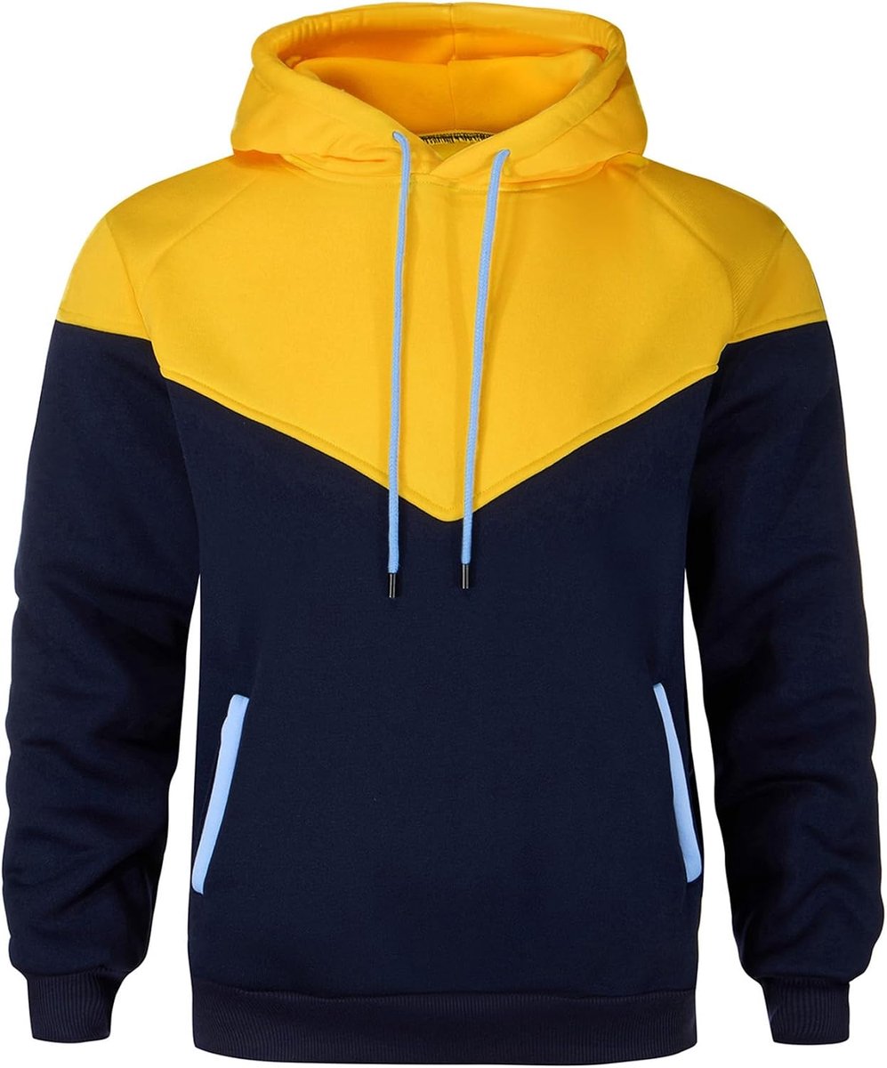 comefohome Hoodie heren pullover lange mouwen sweatjack capuchon kleurblok sweatshirt