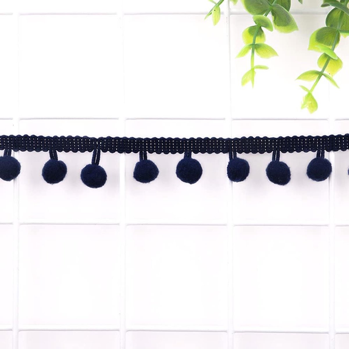 5 yards 12 mm pompons boord om te knutselen, decoratielint met pompons, pompons, franjeboord, sierband, decoratieve rand, naai-accessoires voor doe-het-zelf knutselen, kledingstukken, kostuums,