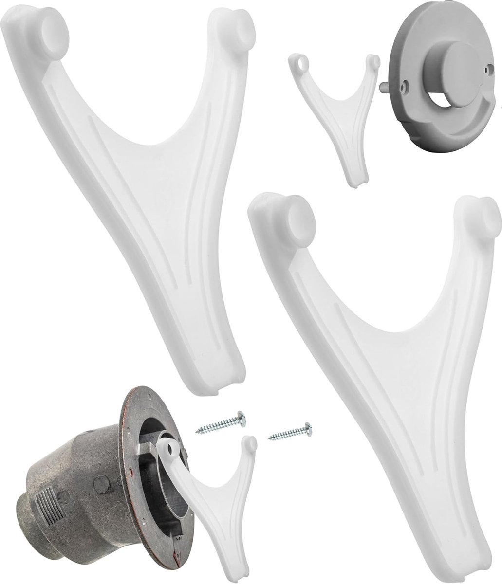 Condensafvoer voor caravanverwarming, 2 stuks, compatibel met TRUMA schoorsteenonderdeel ZR80, gatafstand 96 mm, in wit, schoorsteenschild afvoer tegen vuil en ijsvorming, kap schoorsteenafvoerpijp