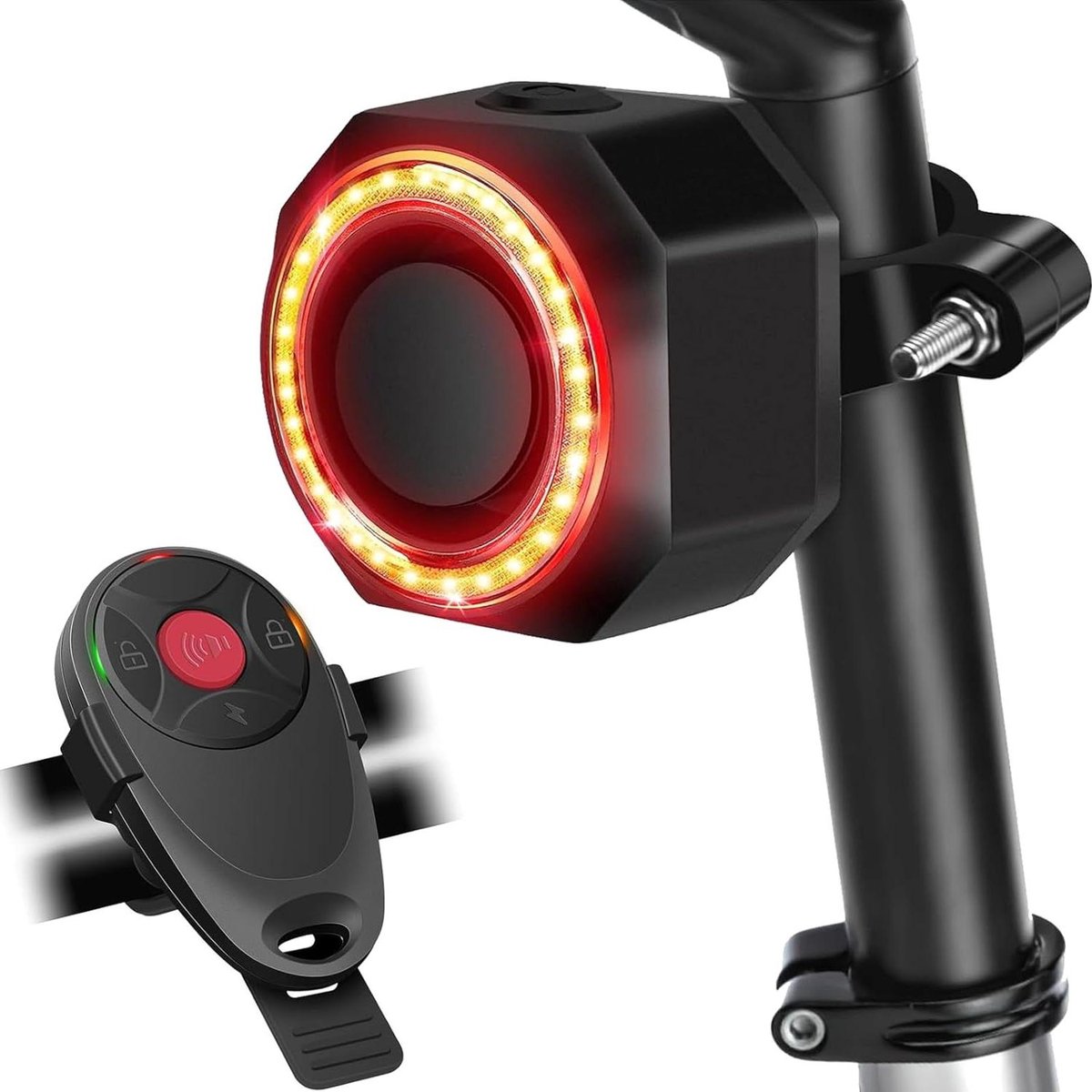 Fietsalarm Met Afstandsbediening - Fietsbeveiliging Alarm - Diefstal Beveiligen - 110dB Luid Alarm - IP65 Waterdicht - Zwart