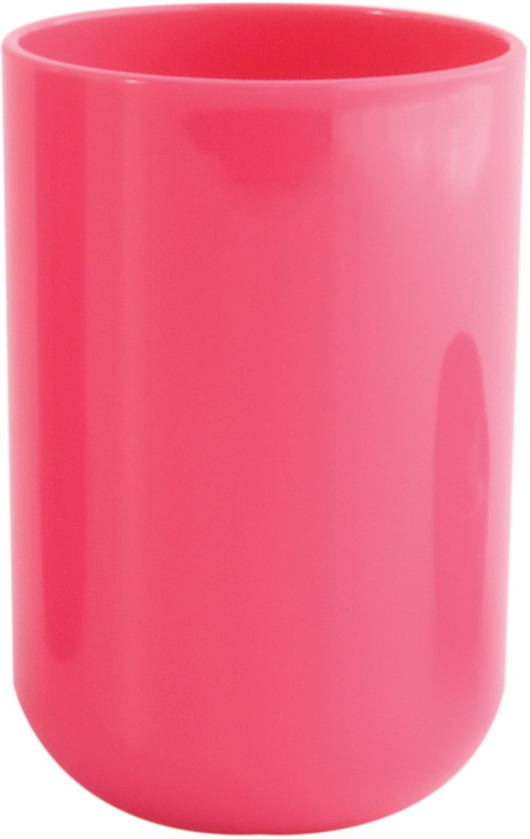 MSV Inagua Tandenborstelhouder Fuchsia – Badkamer Accessoire Borstelhouder van Polystyreen voor Tandenborstel Houder en Spoelbeker