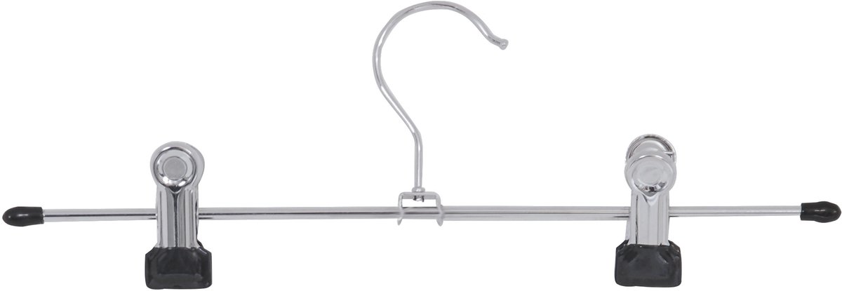 MSV Stalen Kledinghangers met Clips – Set van 3 Broekhangers voor Rokken, Broeken en Delicate Kleding
