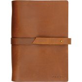 Vultera MARCO- Notitieboek - A5 - Leer - Gelinieerd - Hervulbaar - Cognac