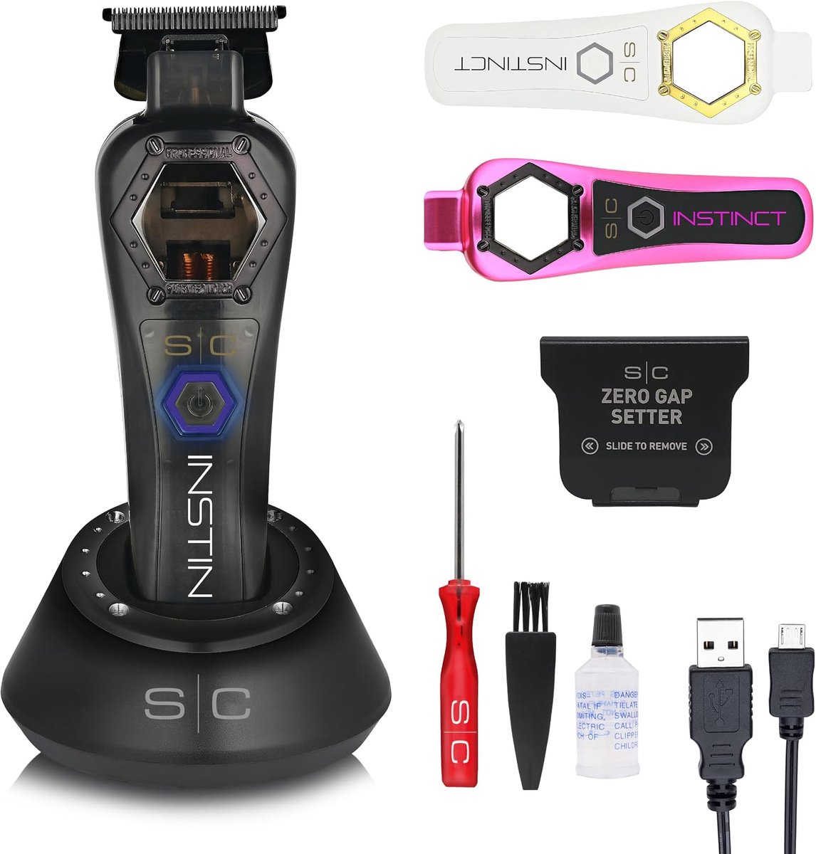 SnelShoppen - Professionele Haartrimmer voor Mannen Met Metaal, Dynamische Koppelcontrole, 180 Min Draadloze Autonomie, 0 Gap Instelbare Mes en Metale