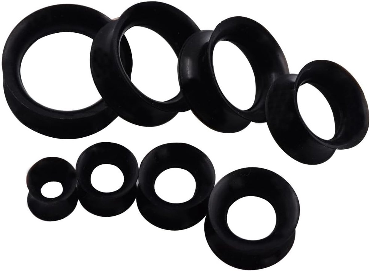 Siliconen oortunnel, extra zachte plug, piercing sieraden, 2 stuks, 3 - 25 mm