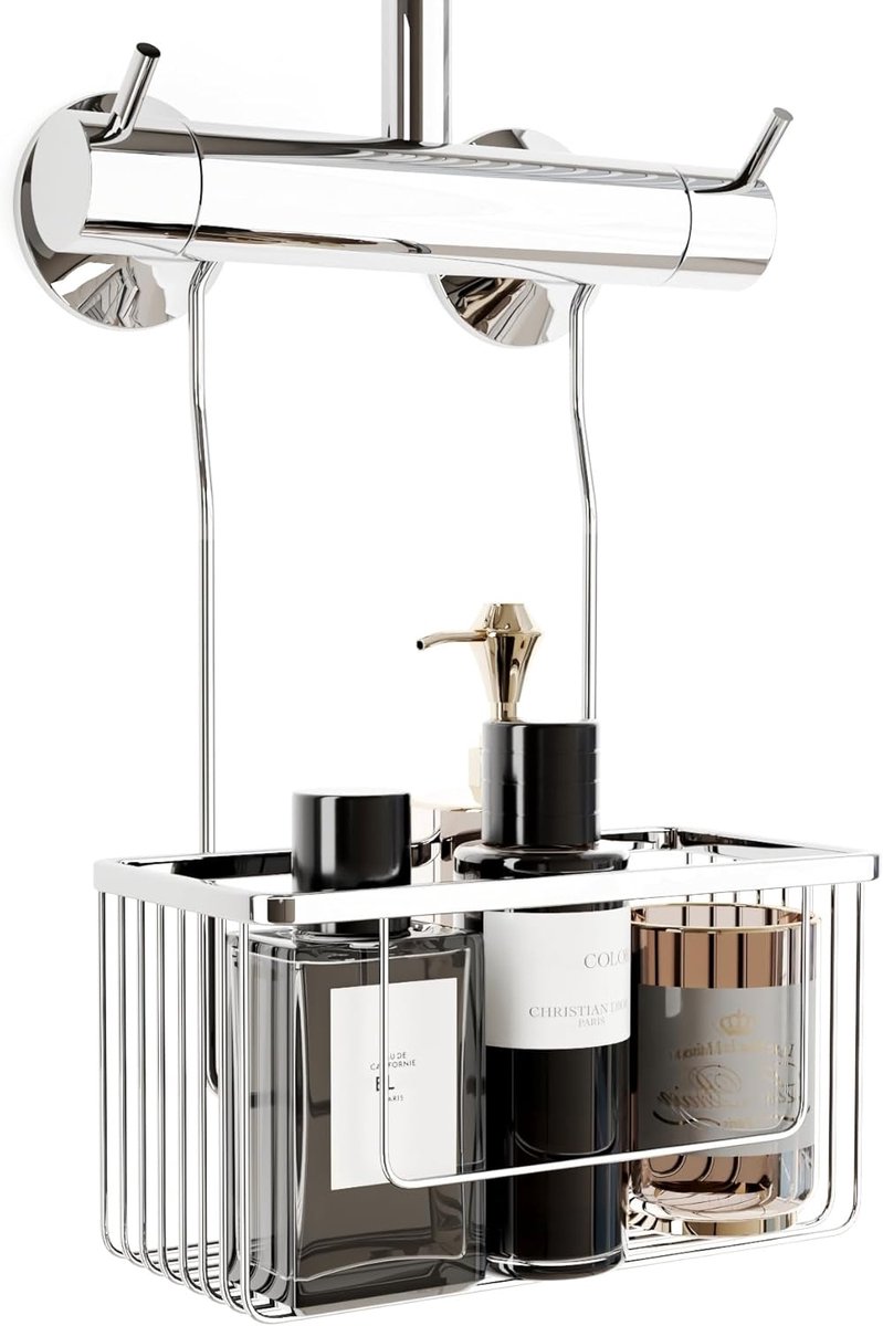 Douche Caddy Opknoping over kraan,Kleine Badkamer Douche Organizer met Hangende Haken