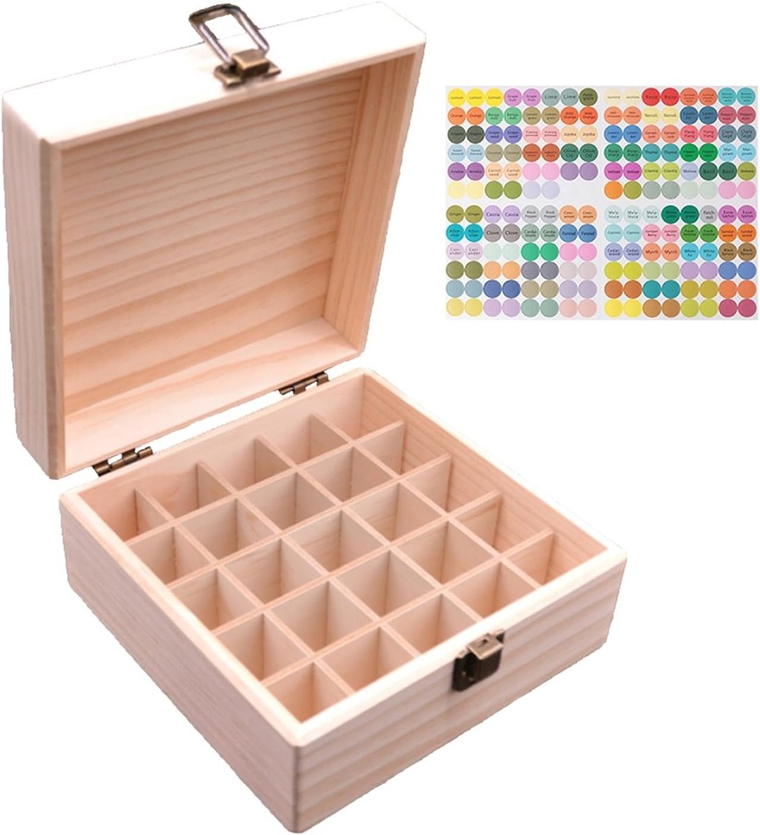 Houten organizer voor etherische olie - display met 25 gaten - opbergdoos voor cosmetica - ShopVlot