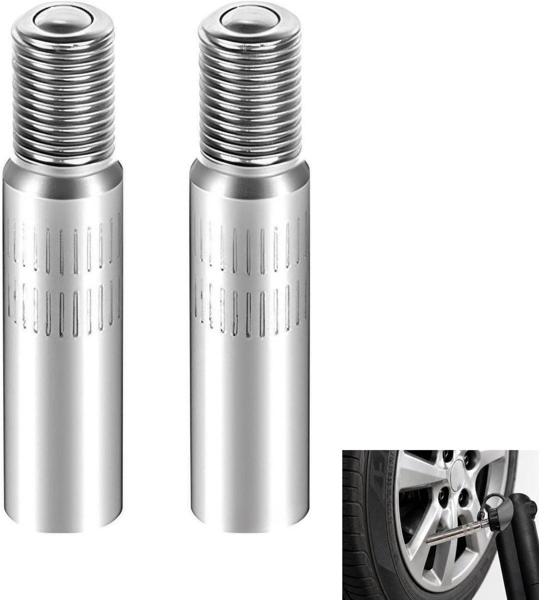 2-delige adapterset, ventielverlengstuk, autoventiel - 39 mm ventieladapter voor Xiaomi M365 1S Essential Pro Pro2 elektrische scooters, fietsen, auto's, vrachtwagens, bestelwagens en caravans.