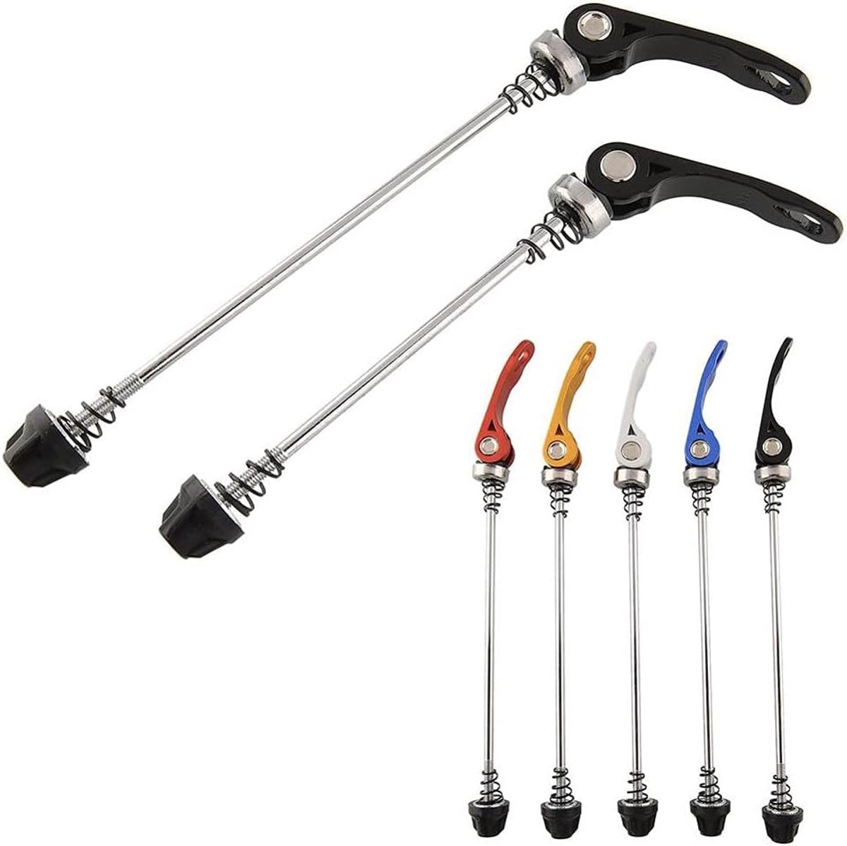 Fiets snelspanner voorwiel en achterwielnaaf voor racefiets, mountainbike en BMX (1 paar)
