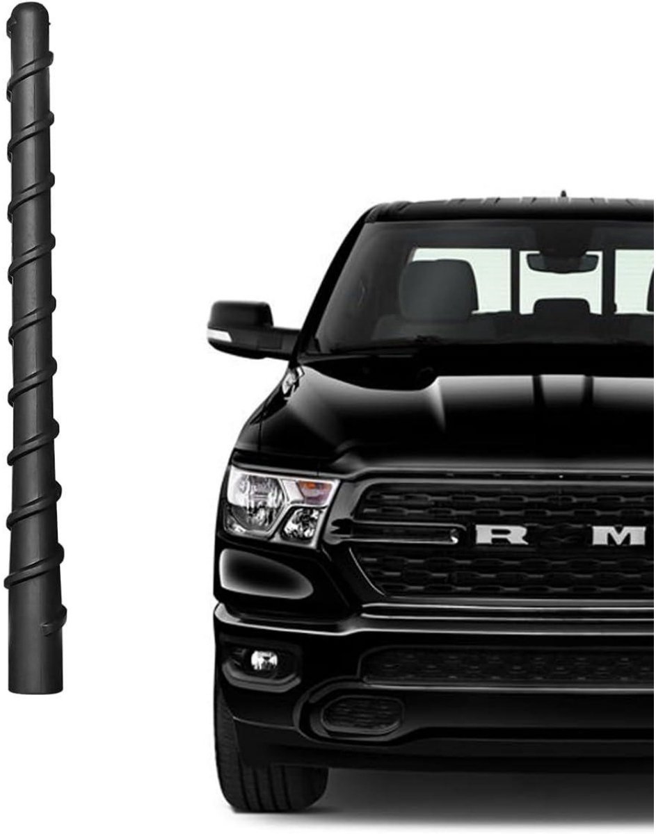 SSTRWGOOD Auto Antenne - Flexibele Rubberen Antenne 18cm - Geschikt voor RAM 1500 2500 3500 4500 5500 2011-2024 - AM/FM Radioontvangst - Buigbare Antenne geschikt voor Dodge RAM