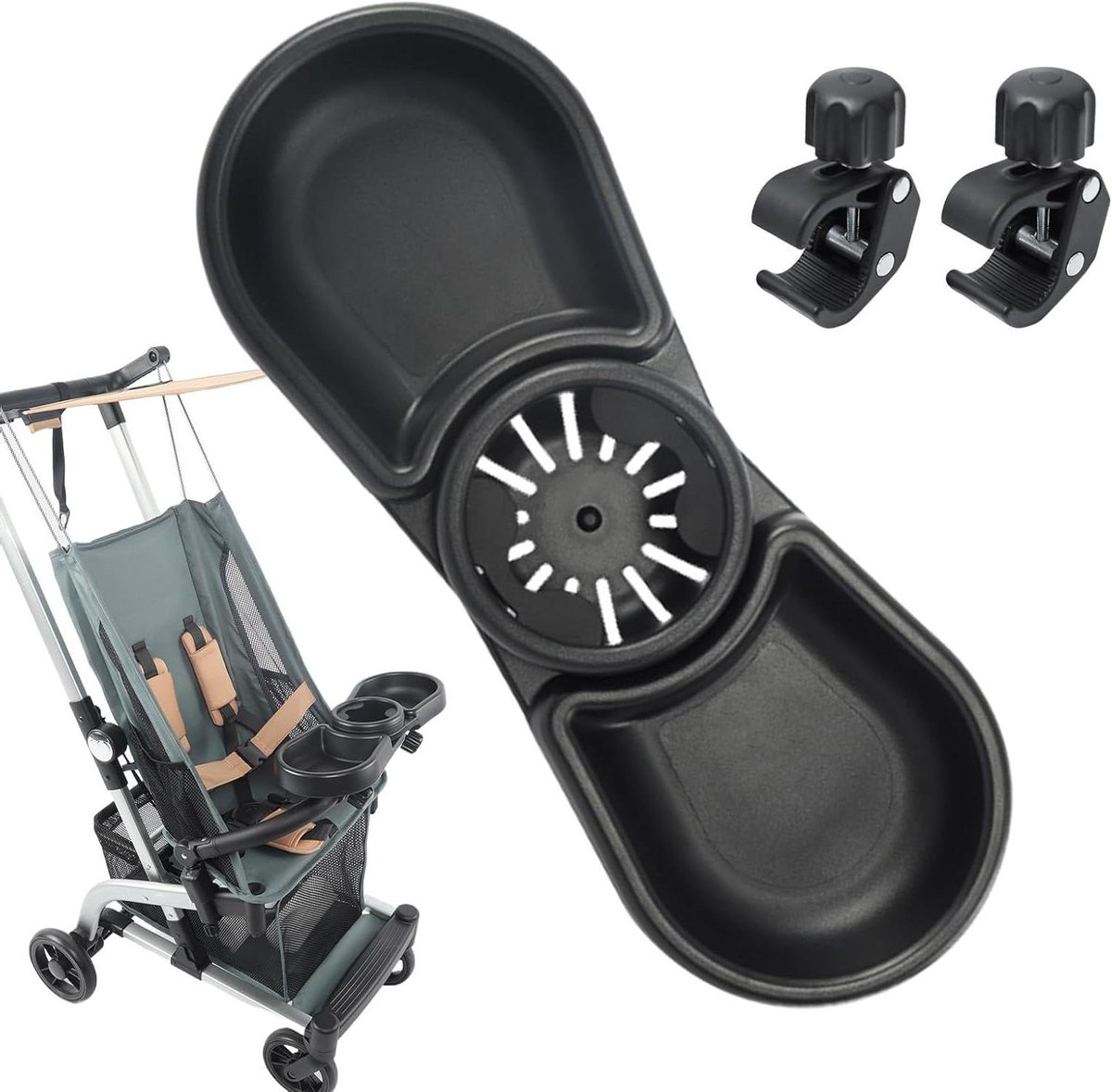 Kinderwagen Plank - Bekerhouder Kinderwagen - Onderweg Comfort - 360 Graden Rotatie - 39 x 15 x 12 cm - Uniek