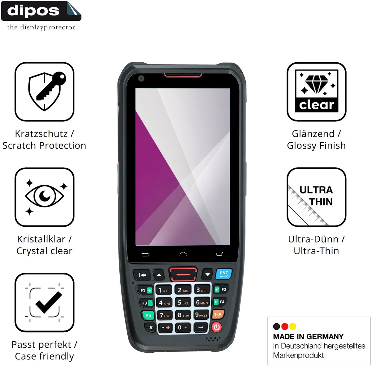 dipos – 4x Beschermfolie geschikt voor Conker SX41 | Krasbestendige & heldere Screenprotector Ultra-Thin