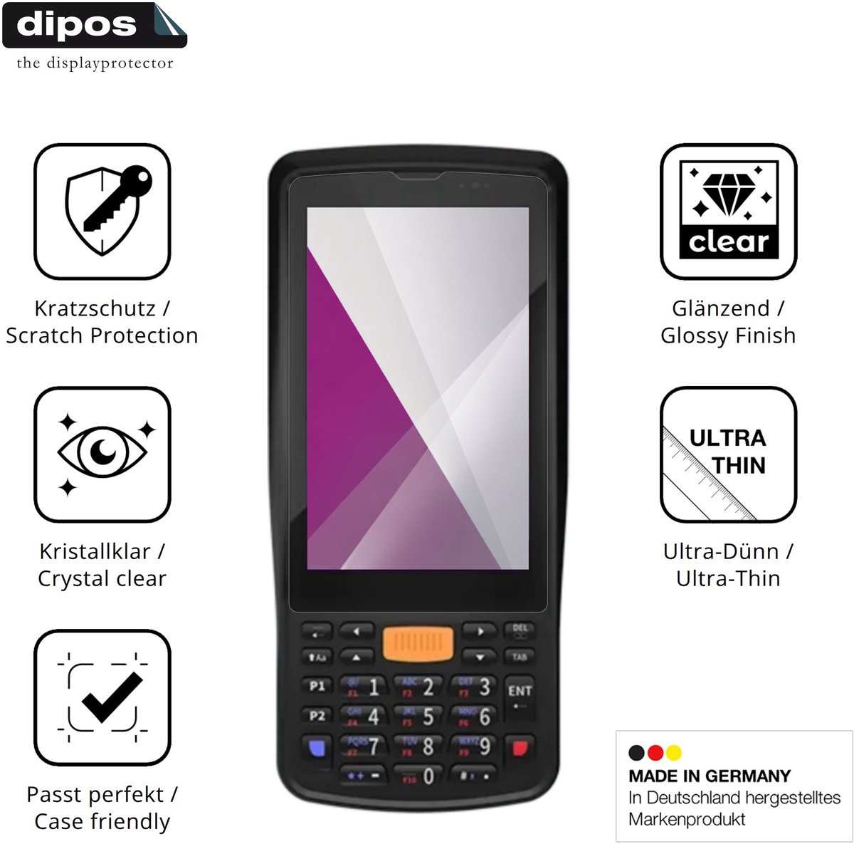 dipos – 4x Beschermfolie geschikt voor Conker SX40 | Krasbestendige & heldere Screenprotector Ultra-Thin