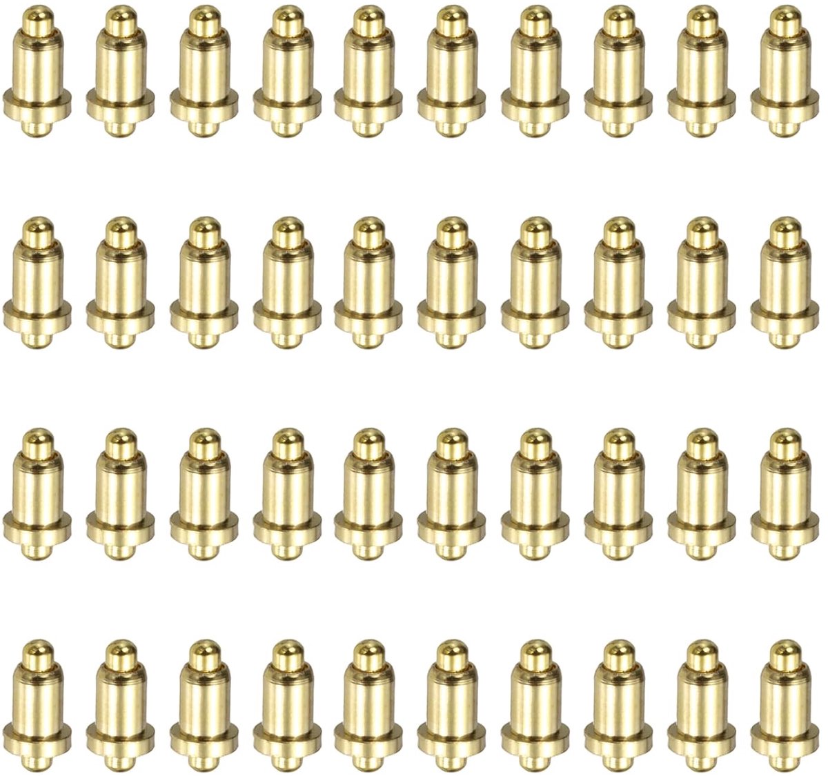 40 stuks 4 mm gouden veerpinnen, koperen stroomtestconnector met dubbele veer, eindstuk voor koppen, vervanging van tang
