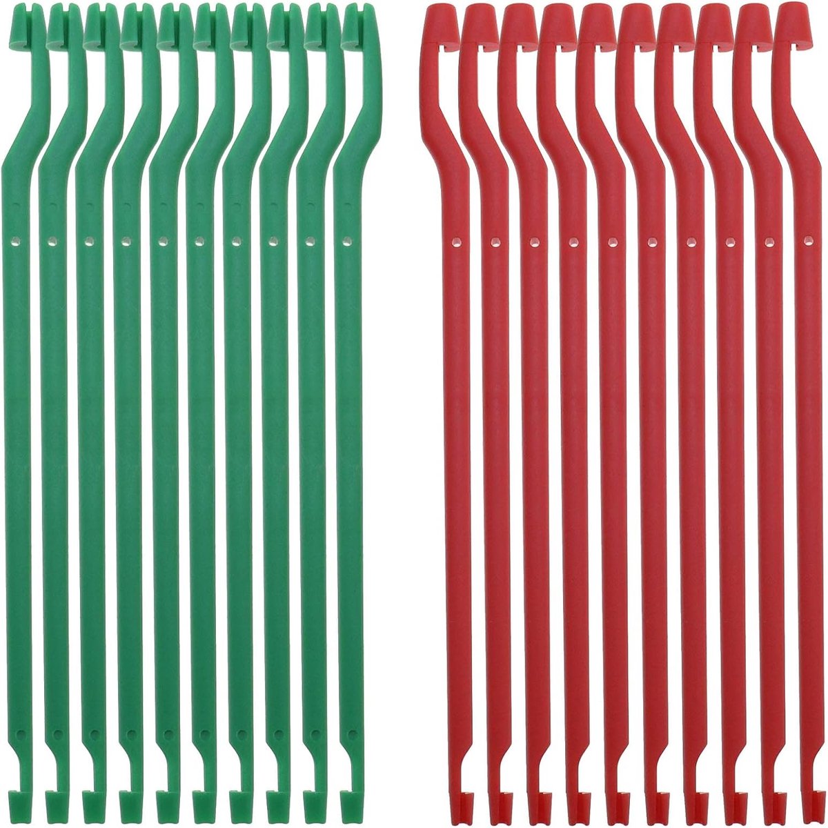 20 STKS Vissen Unhooking Disgorgers Plastic Draagbare Ontkoppelaar Onthooker Haak Verwijdering Tool Unhook Extractor Visbenodigdheden 10 STKS Rood en 10 STKS Groen