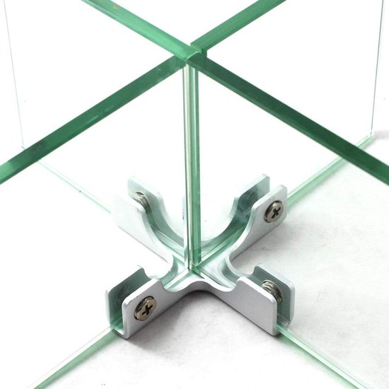 Glasklem Aluminiumlegering Glas Ondersteuning Beugel Fit voor 6-10mm Glasdikte Kom met Schroeven (Pack van 2) — afbeelding 2