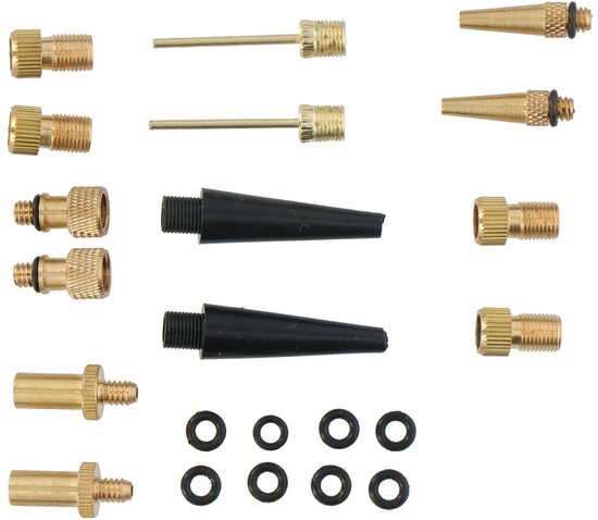 Foto: Dunlop ventiel adapter set 14 delig verloopnippels voor fiets auto bal geschikt voor presta dunlop schrader ventiel inclusief opbergdoos en rubber ringen