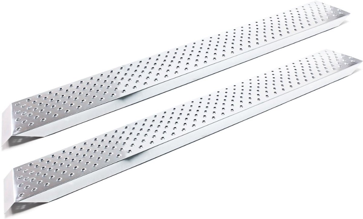 LNMsolutions® Oprijplaat - Oprijbok - Oprijplaten - Zilver - 160 cm x 23 cm x 5cm