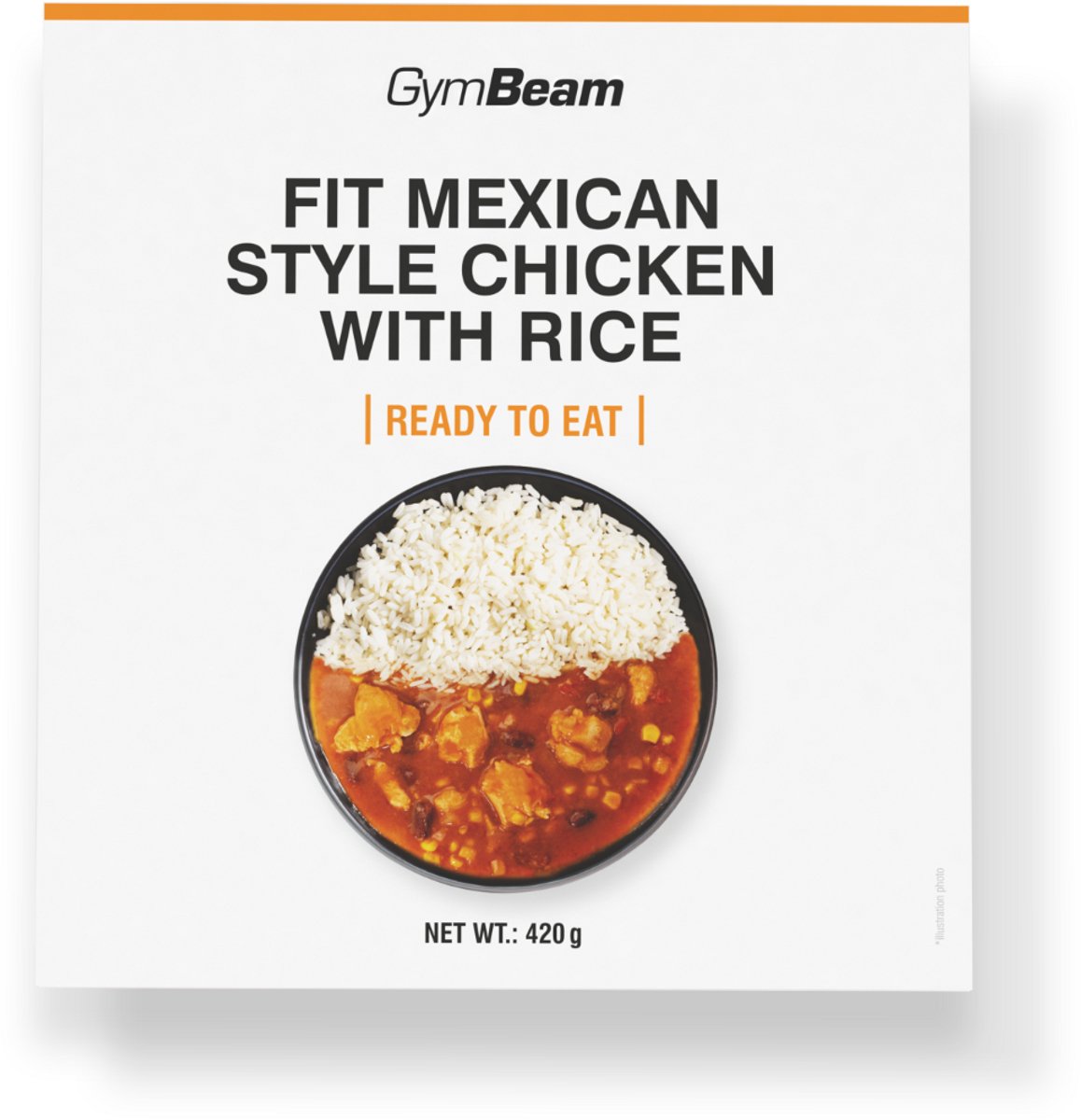 GymBeam FIT kant-en-klare kip in Mexicaanse stijl met rijst 420 g