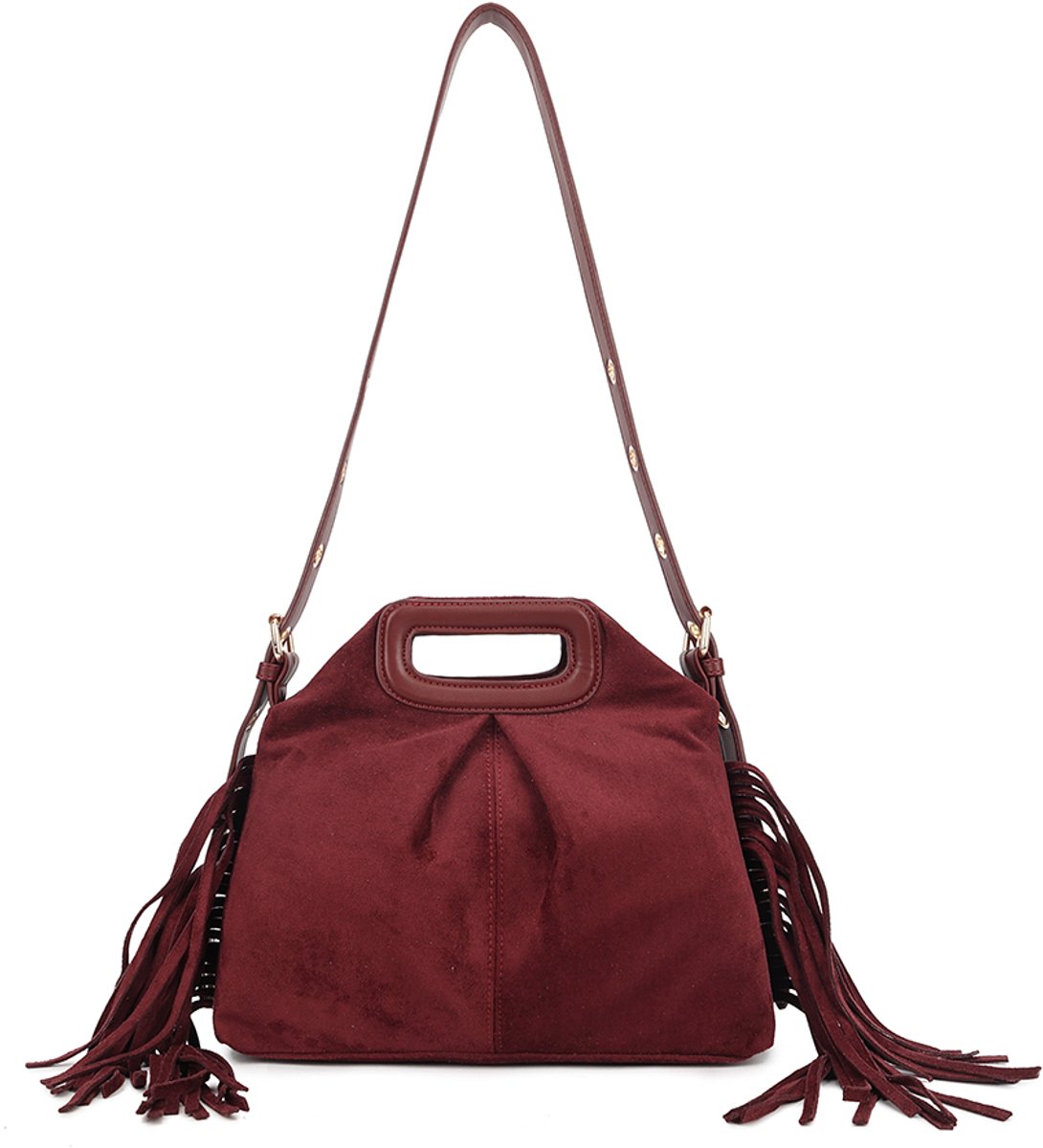 Giuliano kunstlederen suede schoudertas Hilde - Dames - Bordeaux