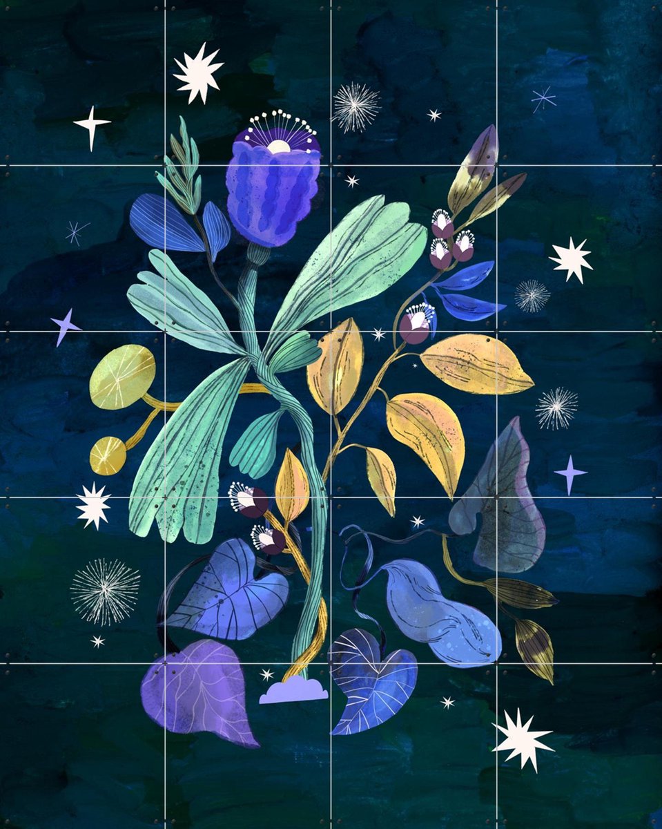 IXXI Spring Flowers Awakening, Lena Addink - 80 x 100 cm - Gratis ophangtool - Grote wanddecoratie en posters - Speels, Kleurrijk, Fantasierijk