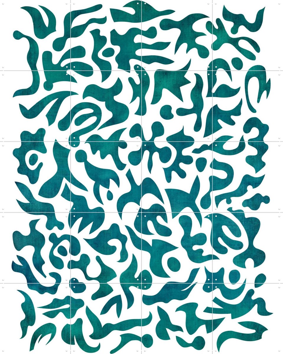 IXXI Teal Alive, Angelo Cerantola - 80 x 100 cm - Gratis ophangtool - Grote wanddecoratie en posters - Modern, Abstract, Art Deco, Decoratieve
