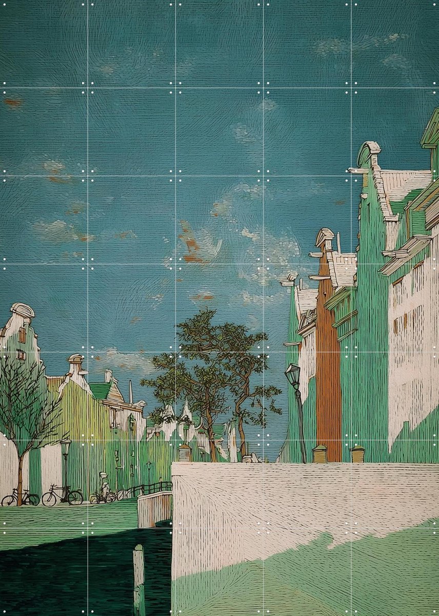 IXXI Amsterdam 2, Artclaud - 100 x 140 cm - Gratis ophangtool - Grote wanddecoratie en posters - Geometrische Kunst, Kleurrijk, Modern, Realisme