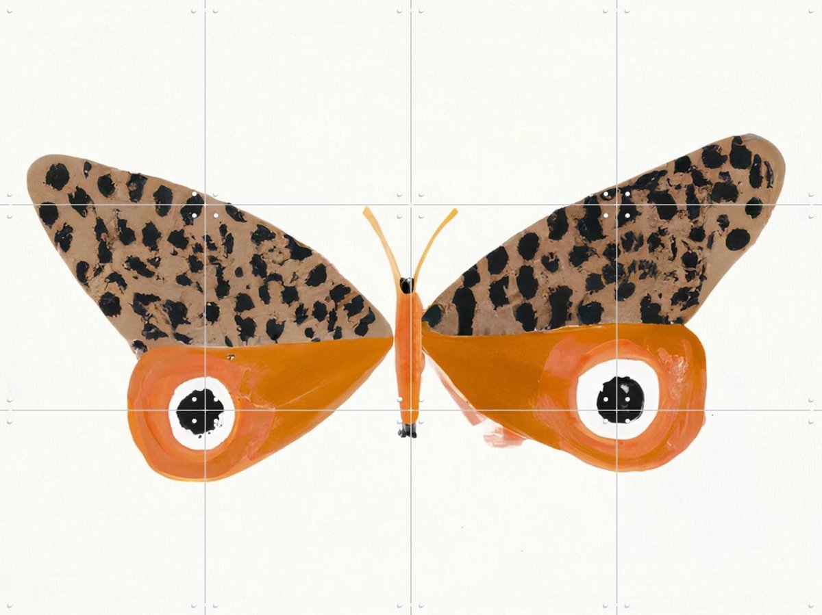 IXXI Wild Wings, Interiorisla - 80 x 60 cm - Gratis ophangtool - Grote wanddecoratie en posters - Kleurrijk, Speels, Babykamer, Kinderkamer, Insecten