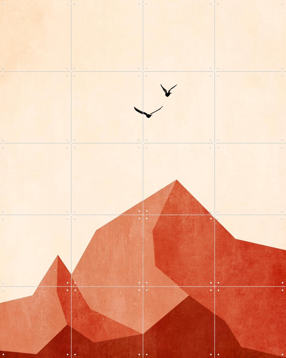 IXXI Zugspitze, Kubistika - 80 x 100 cm - Gratis ophangtool - Grote wanddecoratie en posters - Geometrische Kunst, Surrealisme, Line art, Abstract