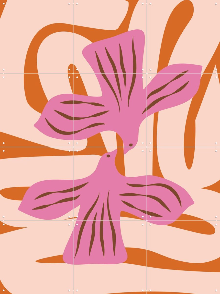 IXXI Cheeky Orange, Studio Wool - 60 x 80 cm - Gratis ophangtool - Grote wanddecoratie en posters - Illustraties, Modern, Speels, Kleurrijk
