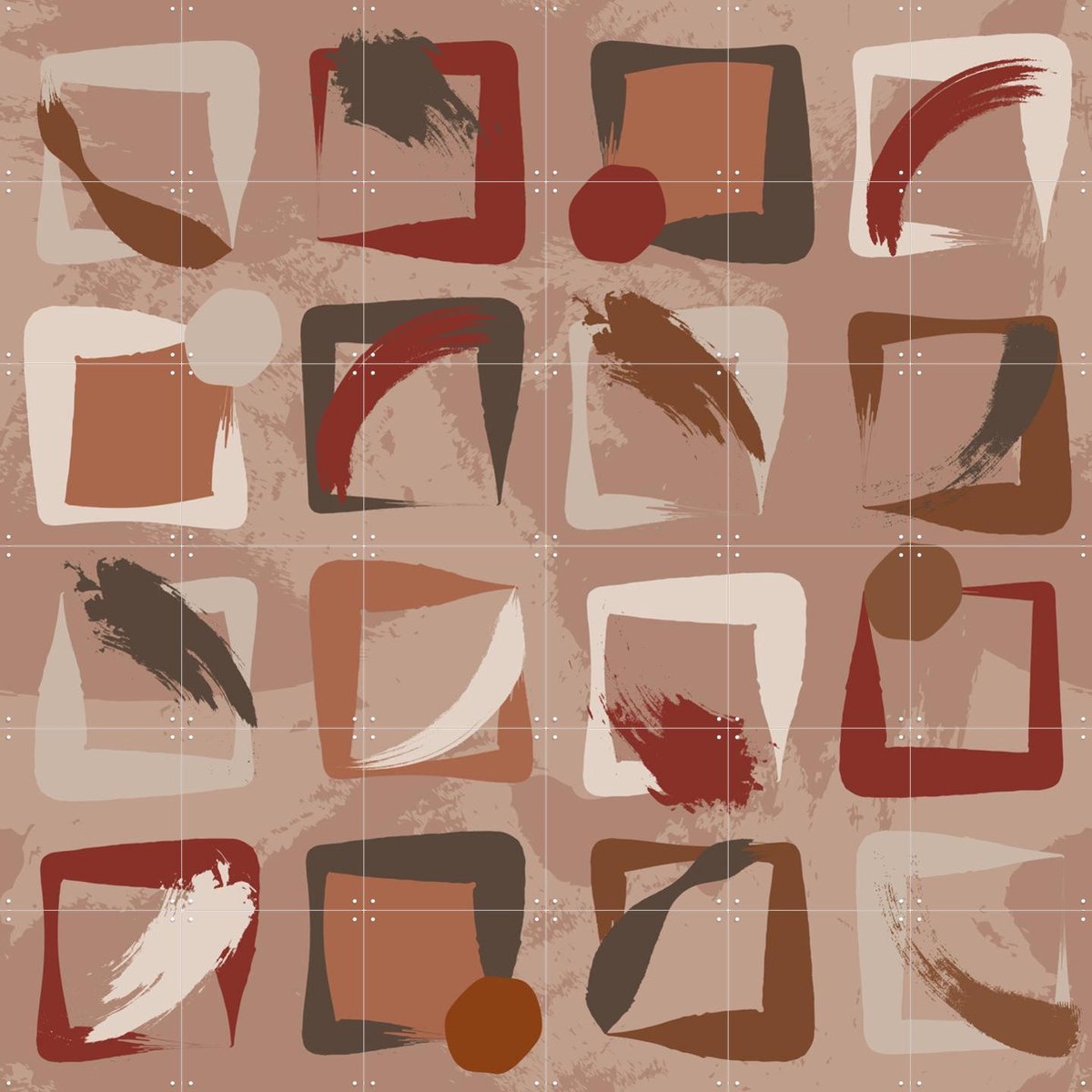 IXXI Terra, Markus Laible - 120 x 120 cm - Gratis ophangtool - Grote wanddecoratie en posters - Geometrische Kunst, Kwaststreken, Modern, Digitale