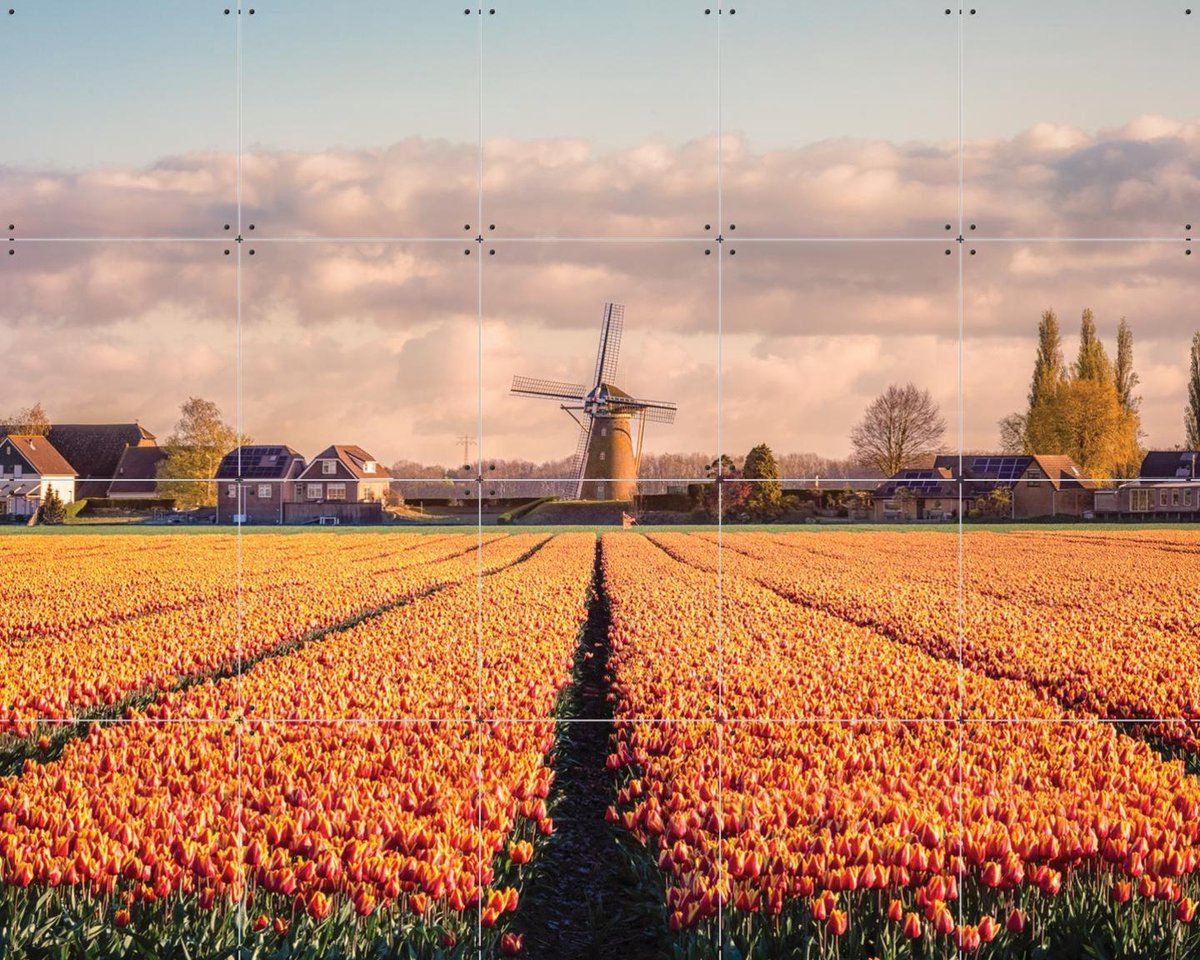 IXXI Molen Zuid-Beijerland, Michael Huijgens & Kunst in Kaart - 100 x 80 cm - Gratis ophangtool - Grote wanddecoratie en posters - Fotografie, Gang