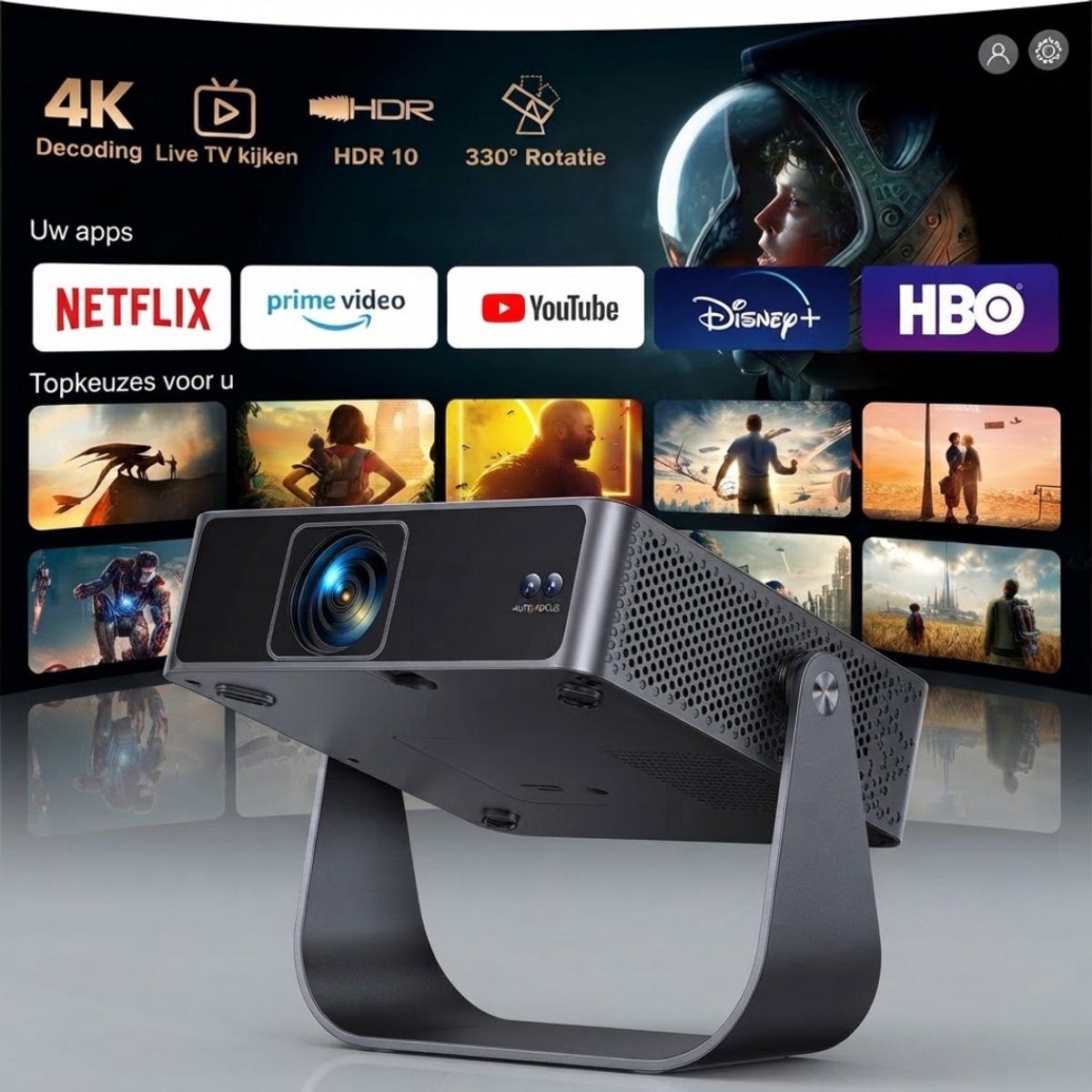 LNMsolutions® Mini Beamer - Beamer - Projector - Zwart - 20cm x 18cm x 14cm