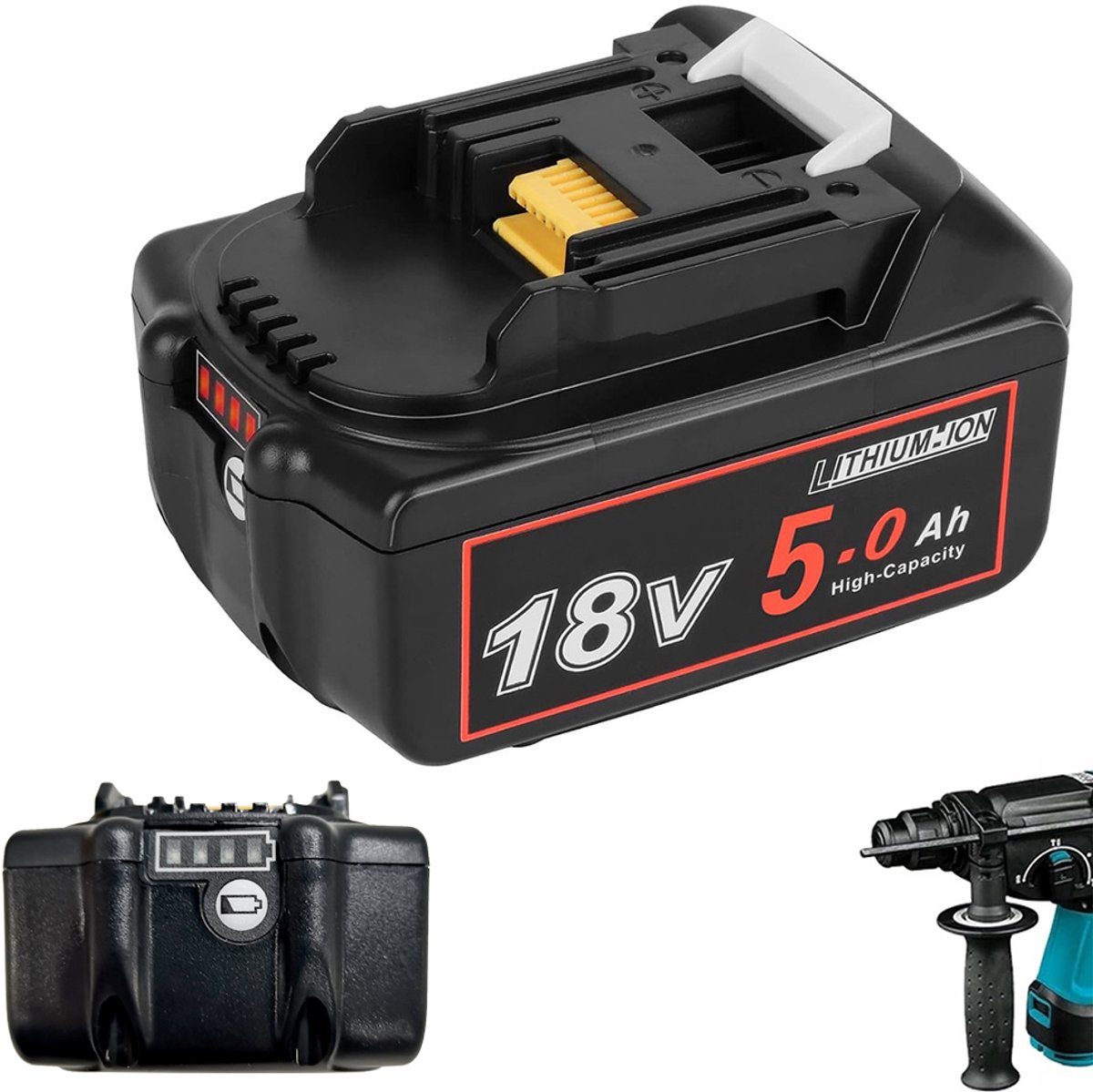 Vervangende accu voor Maki 18V 5.0 lithium-ionaccu - 5000mAh - Accessoires voor snoerloos elektrisch gereedschap