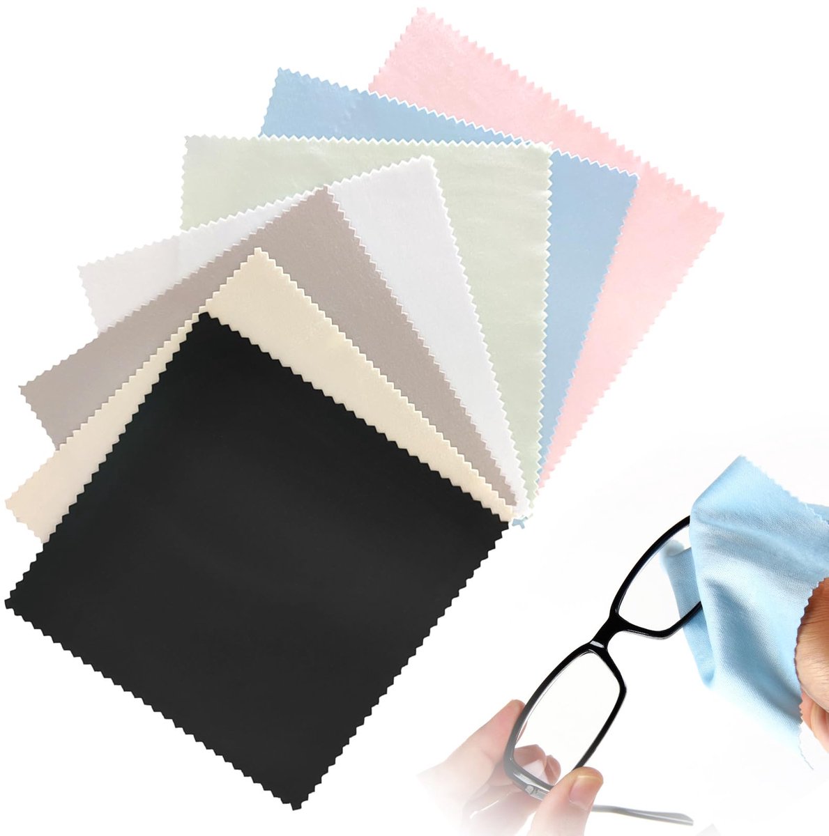 7 stuks brillenpoetsdoeken, brillenpoetsdoeken, microvezel brillenpoetsdoeken in opticien, microvezeldoeken in speciale maat, voor het afvegen en reinigen van brillen, mobiele telefoons, camera's