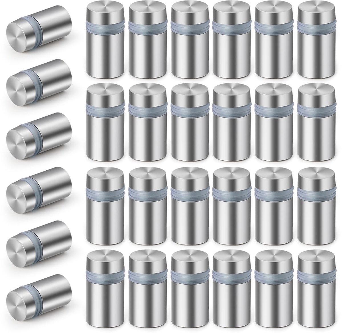 30 Stuks Glass Roestvrij Staal Afstandhouder, Reclame Schroef, Advertisement Nails, Acryl afstandhouders, Gebruikt Om Reclameborden, Fotolijsten, Glazen Posters en Andere Muurbeugels te Bevestigen