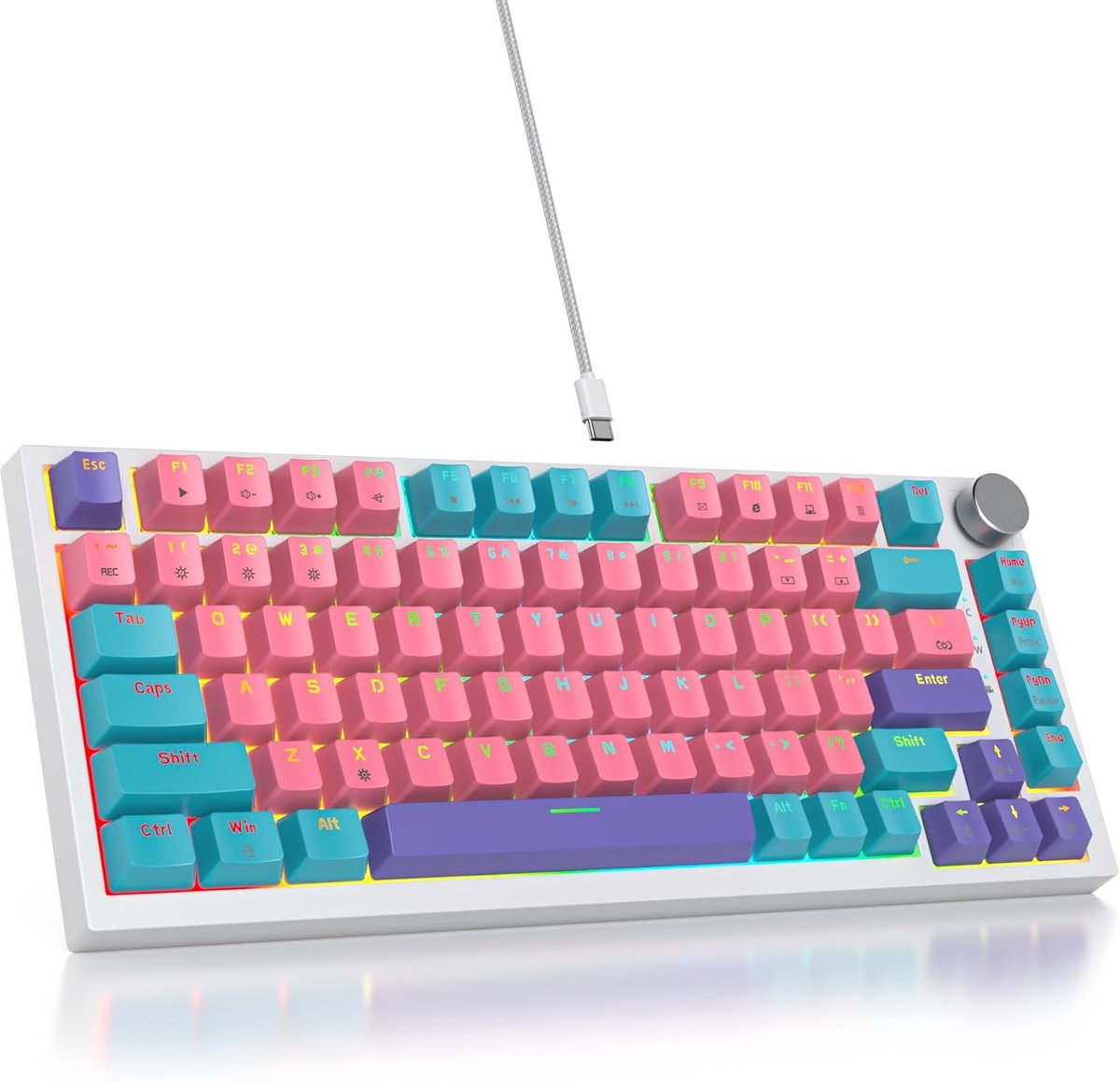 Mechanisch Gaming Toetsenbord TKL - 75% Hotswappable - Rode Schakelaars - RGB Verlichting voor ultieme game-ervaring - SnelShoppen