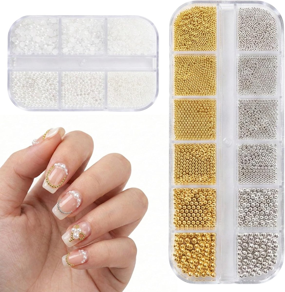 nageldecoratie, edelstenen voor kralen in goud en zilver, stenen voor bedels voor nagels, glinsterende nagels en nail art