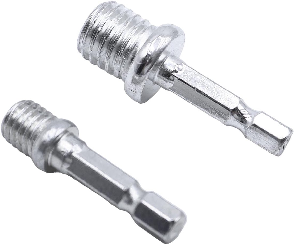 2 stuks zeskantige booradapter M10+M14 elektrische sleutel naar hoog koppel snelkoppelingskop voor slagschroevendraaier 1/4 adapter