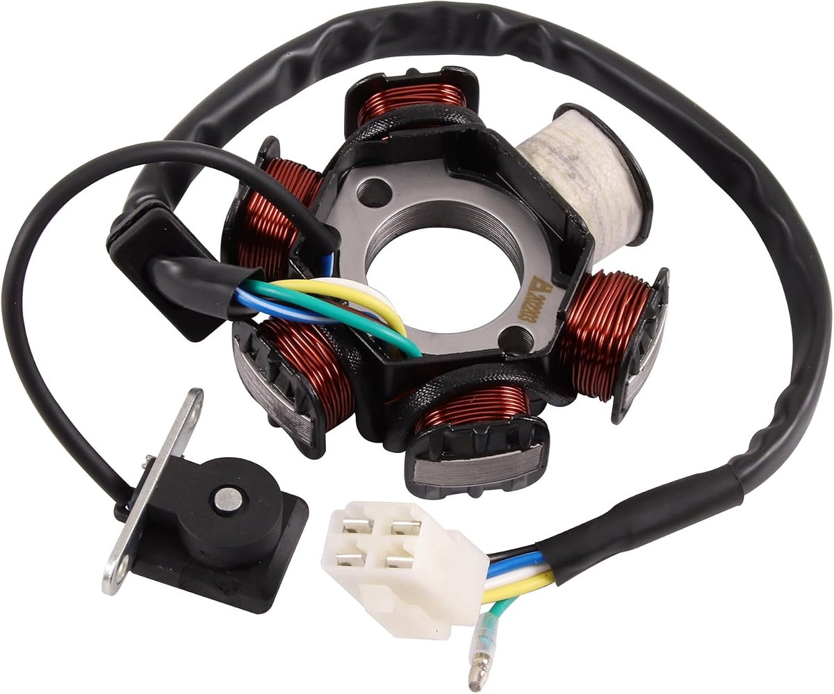 6 Pole Coil 5 Draden Vrouwelijke Stekker AC Half-Golf Ontsteking Magneto Stator Vervanging voor Quad Pocket Bike Buggy Quad Go Kart GY6 50cc 70cc 90cc 110cc 125cc Motor ATV Scooter