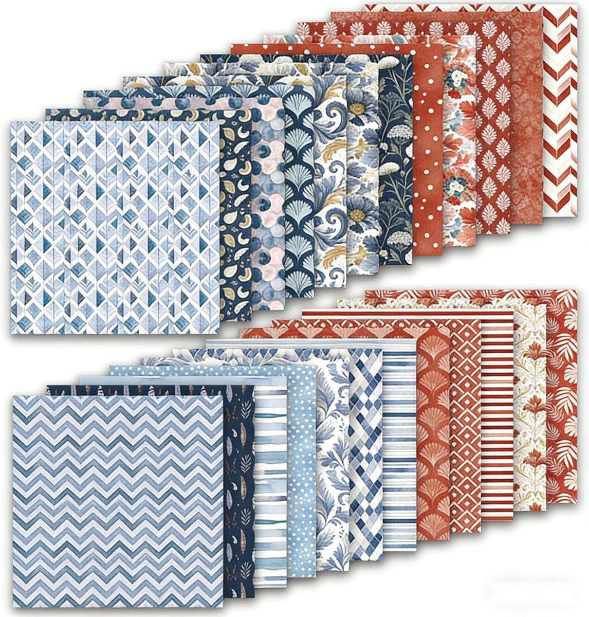 knutselpapier, 30x30cm scrapbook papier 24 vellen/12 ontwerpen Dubbelzijdig knutselpapier, decoratief decoupage papier blok voor DIY albums, bullet journals, lieve cadeaus (PAD2095)